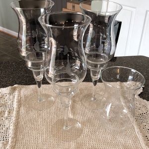 Princess House Crystal Hurricane Candle Holders